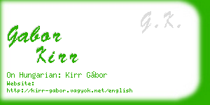 gabor kirr business card